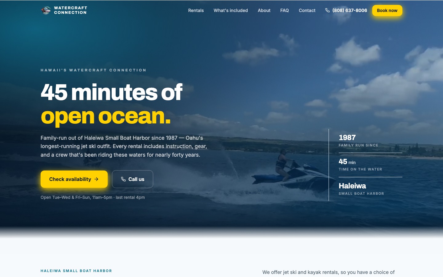 The Watercraft Connection website home page